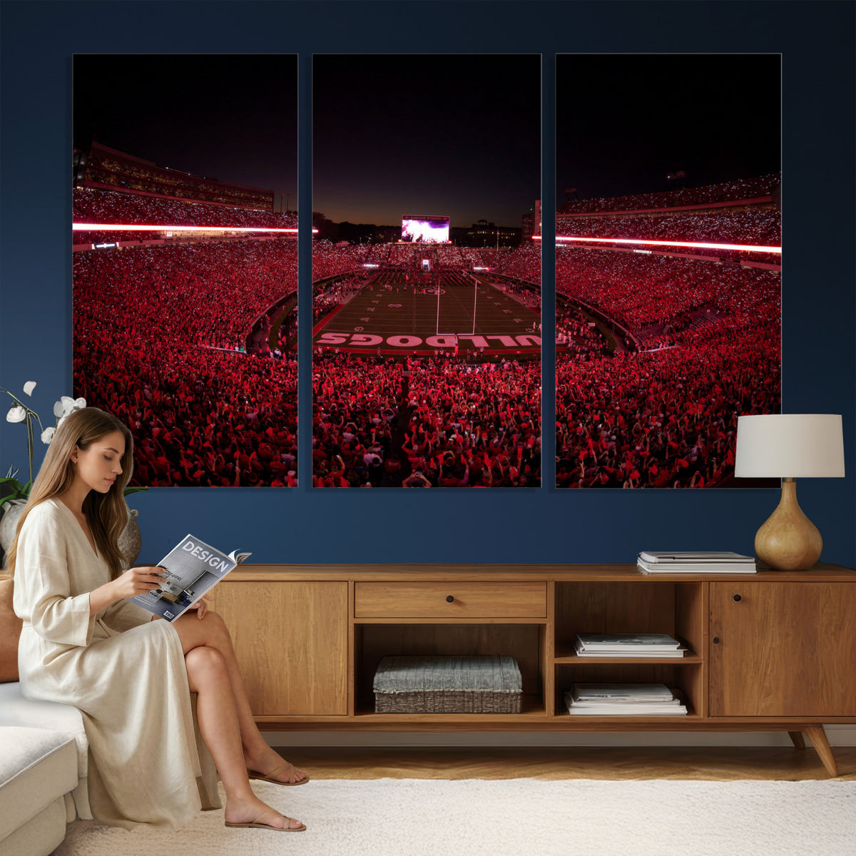 76277124-MGV-CV-36X24 - Sanford Stadium Wall Art Canvas Print – Georgia Bulldogs Football Artwork Print for Home, Office, and Sports Room Decor