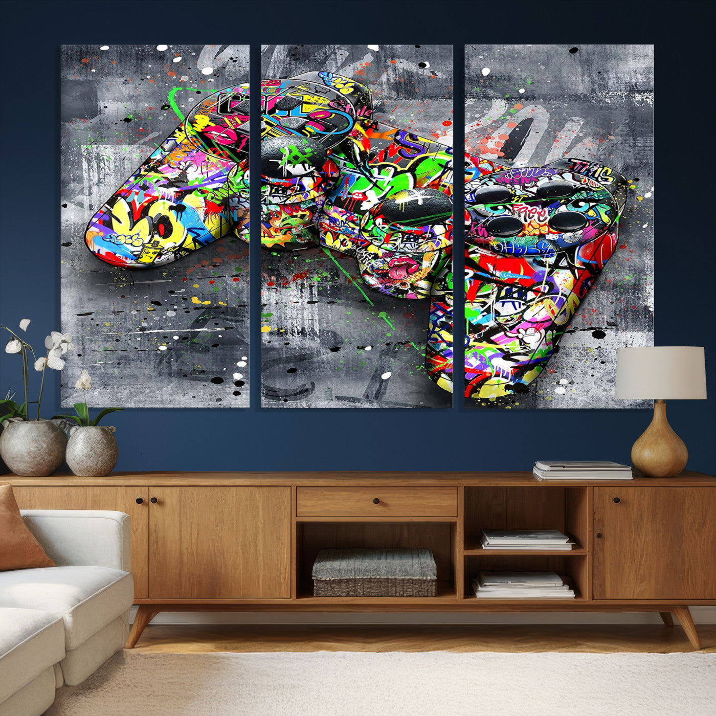 42929610-MGV-CV-36X24 - Graffiti Canvas Wall-Art For Bedroom - Gaming Wall Art For Teen Boys - Abstract Painting Pop Art Modern Home Wall Decor Ready to Hang