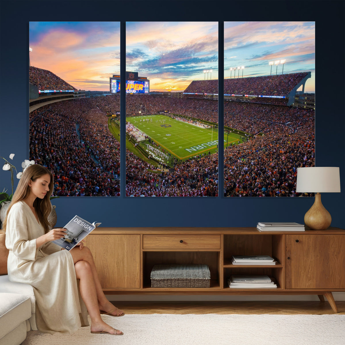 75203764-MGV-CV-36X24 - Jordan-Hare Stadium Auburn Tigers Football Stadium Canvas Wall Art