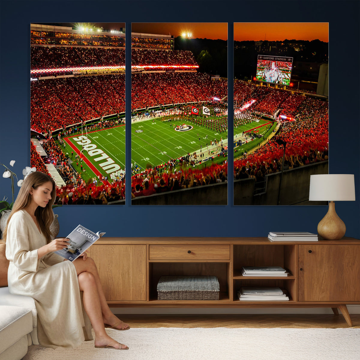 48894104-MGV-CV-36X24 - Georgia Bulldogs Stadium Wall Art Canvas Print, Sanford Stadium