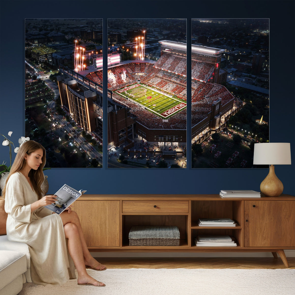 16867141-MGV-CV-36X24 - Oklahoma Memorial Stadium, Gaylord Memorial Stadium Wall Art