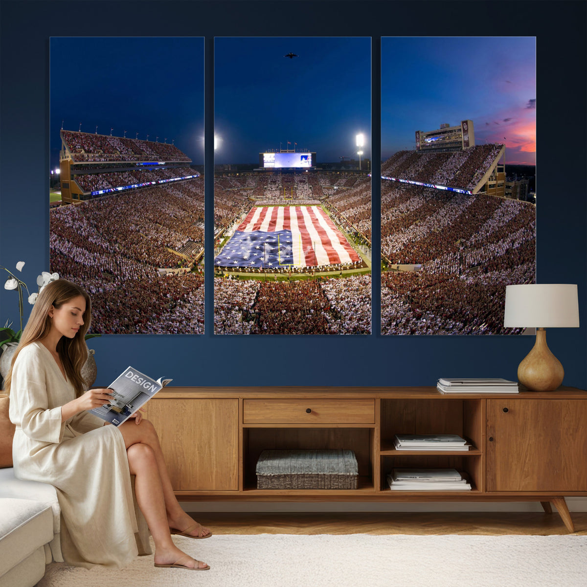 12979182-MGV-CV-36X24 - Oklahoma Sooners Memorial Stadium Wall Art Canvas Print