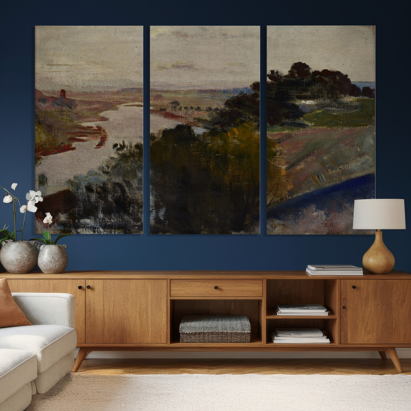 55507874-MGV-CV-36X24 - Jacek Malczewski Landscape at the Vistula Wall Art Canvas Print