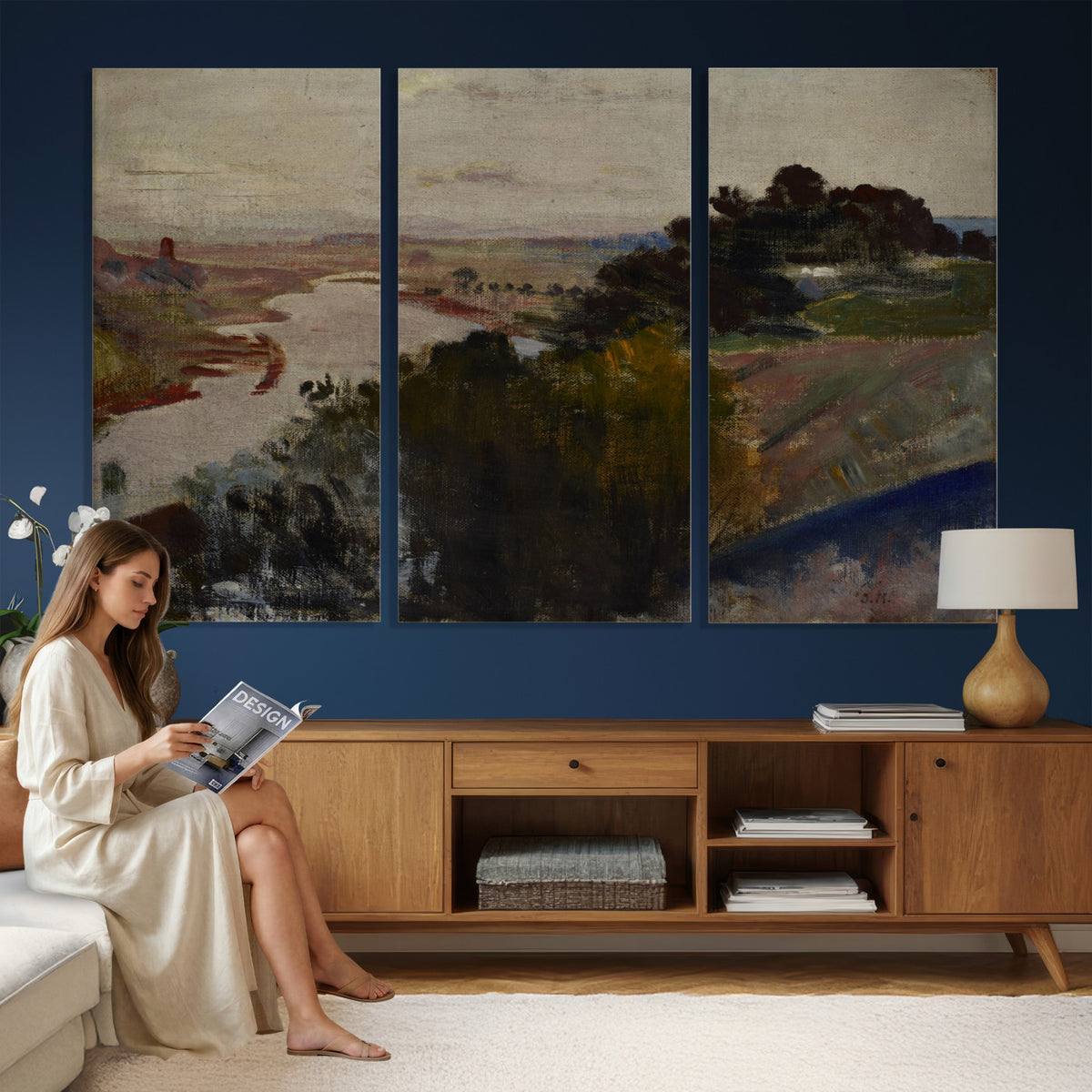 55507874-_Poster-30x20 - Jacek Malczewski Landscape at the Vistula Wall Art Canvas Print
