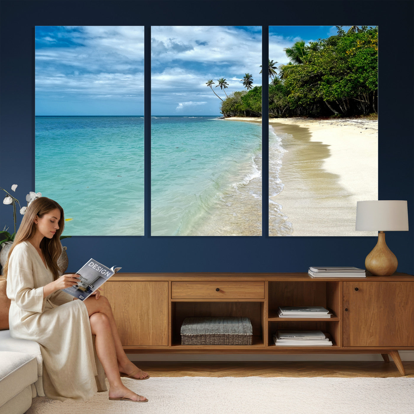 50626792-MGV-CV-36X24 - Puerto Rico Beach Paradise Wall Art – Tropical Coastal Print