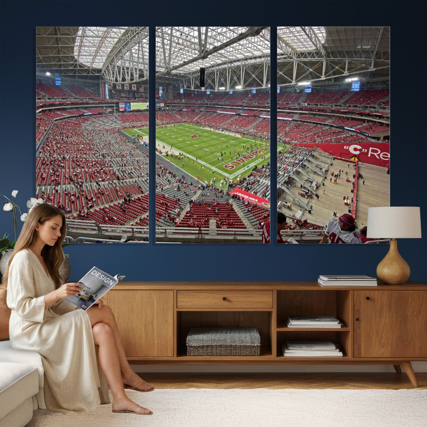 30579717-MGV-CV-36X24 - State Farm Stadium Canvas Wall Art, Arizona Cardinals Football Stadium Print, Glendale NFL Arena Panorama Artwork