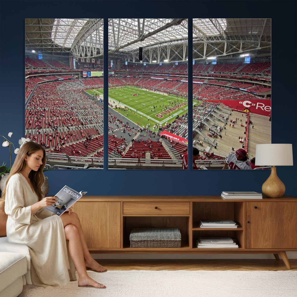 30579717-MGV-CV-36X24 - State Farm Stadium Canvas Wall Art, Arizona Cardinals Football Stadium Print, Glendale NFL Arena Panorama Artwork