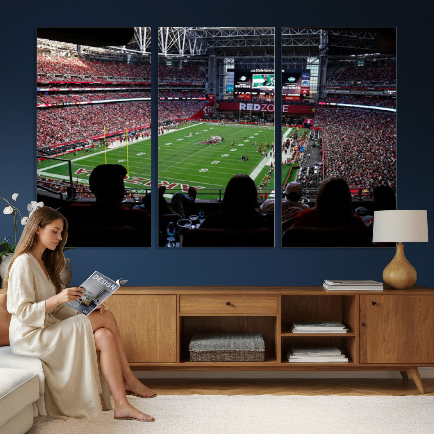 84196298-MGV-CV-36X24 - State Farm Stadium Canvas Wall Art, Arizona Cardinals Football Stadium Print, Glendale NFL Arena Photography Artwork