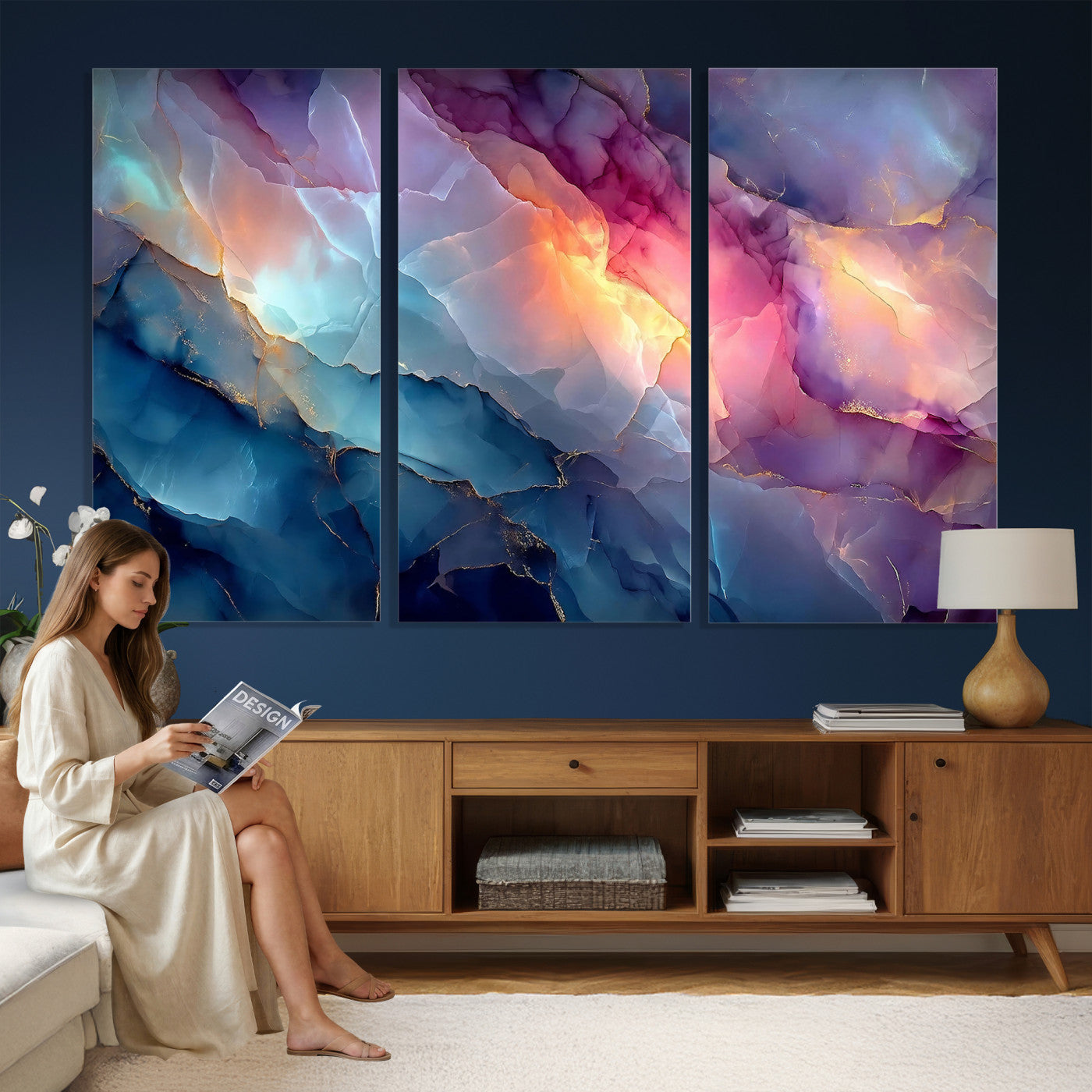 28163849-MGV-CV-36X24 - Colorful Abstract Canvas Wall Art Print, Vibrant Popup Color Art Print