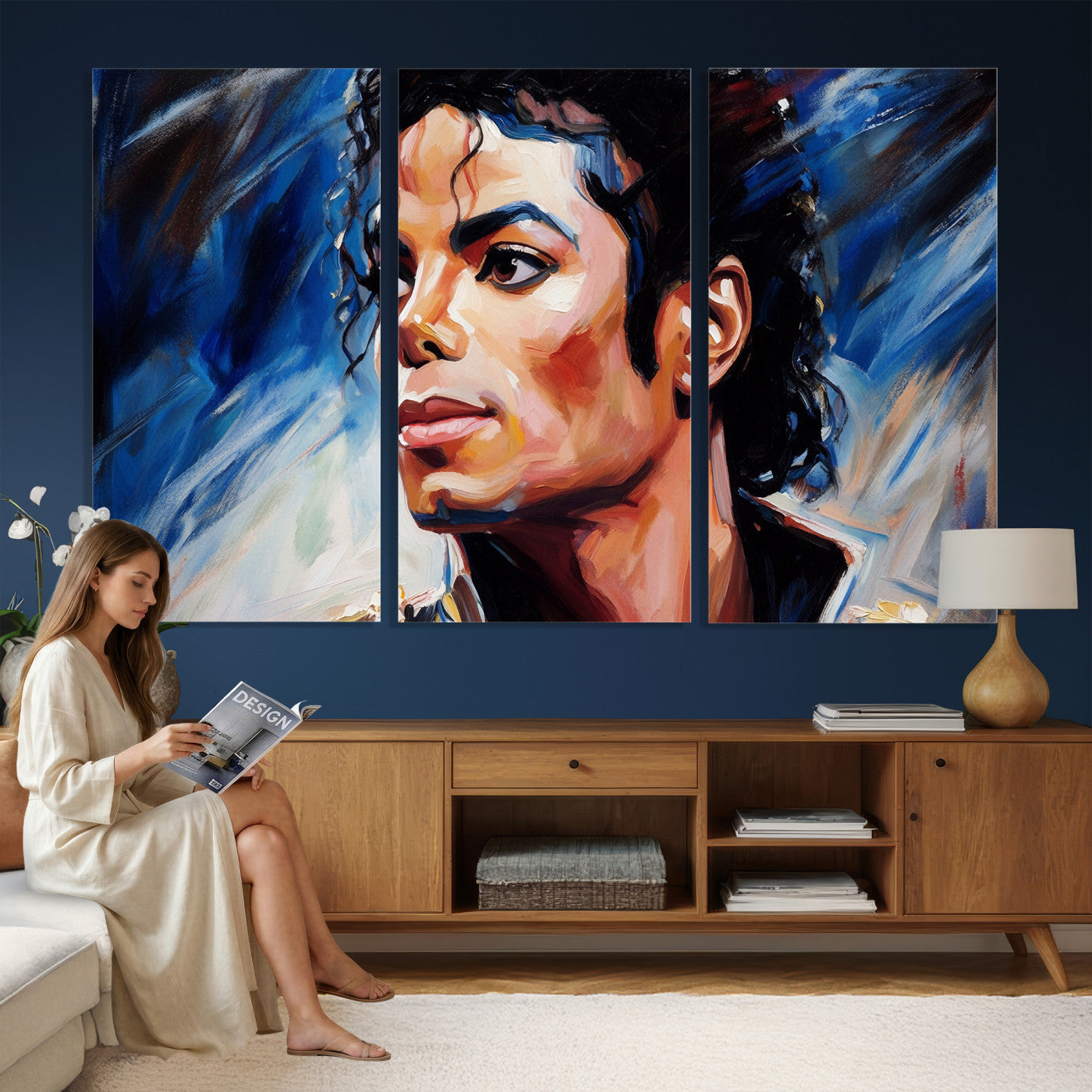 51466481-MGV-CV-36X24 - Abstract Michael Jackson Photo Wall Art Canvas Print