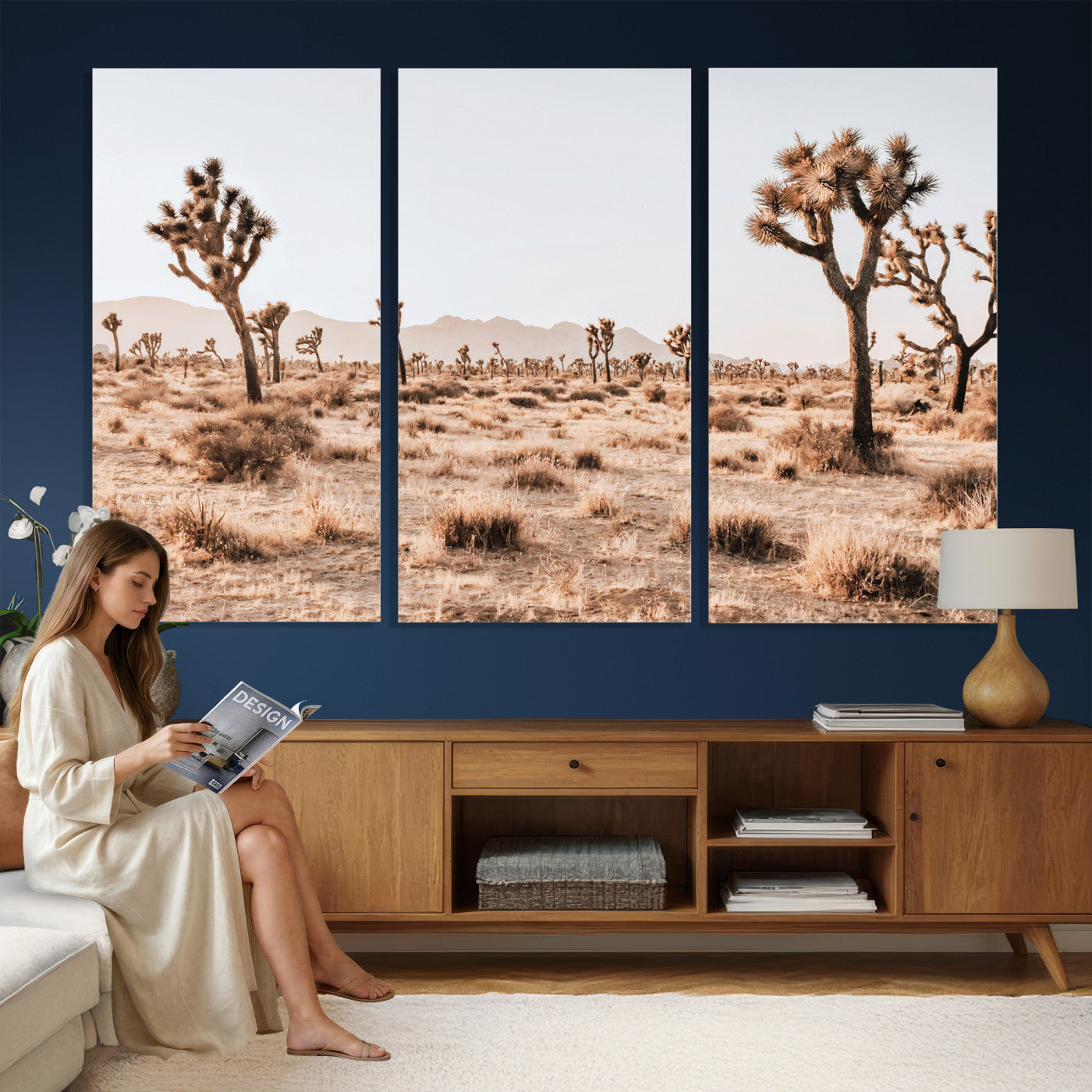33549408-MGV-CV-36X24 - Joshua Tree Desert Canvas Wall Art Print, Desert Landscape Photography, Boho Southwest Wall Decor, Nature Canvas, Ready to Hang