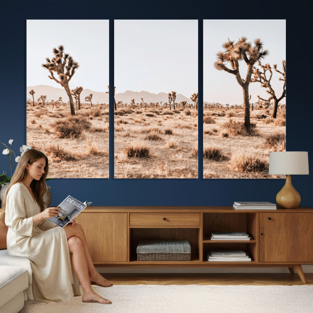 Joshua Tree Desert Canvas Wall Art Print, Desert Landscape Photography, Boho Southwest Decor
