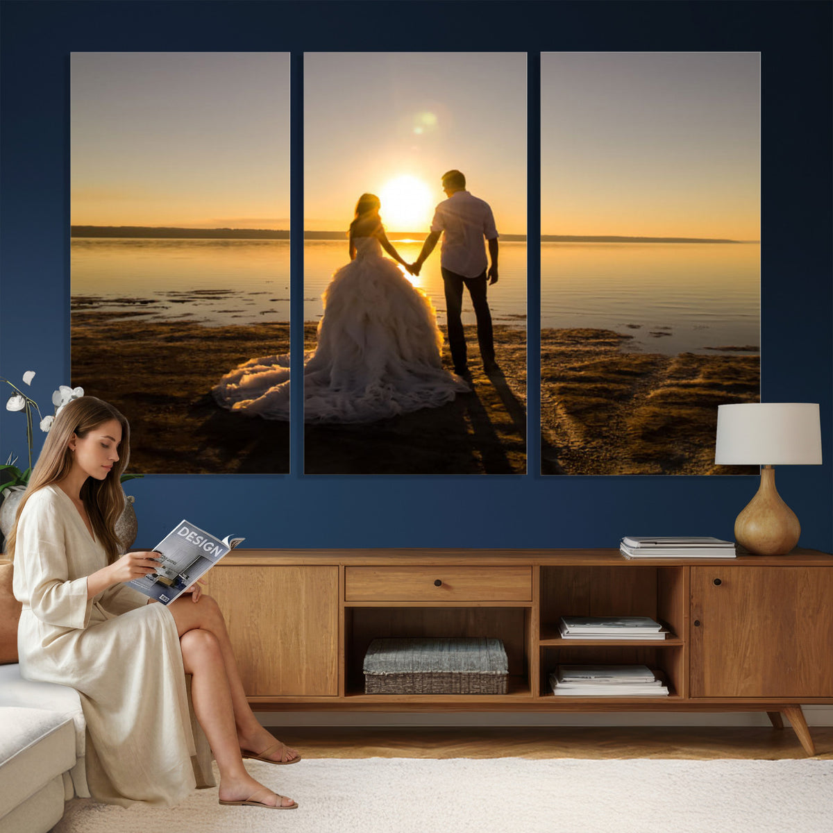 CSTM911-MGV-CV-48X32-3P - Personalized Custom Wall Art, Create Your Own Photo Canvas Print, 3 Panel Set
