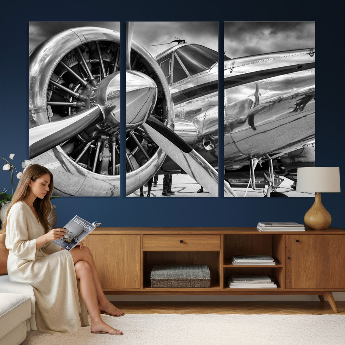 40672-MGV-CV-36X24 - Vintage Antique Airplane Wall Art Canvas Print