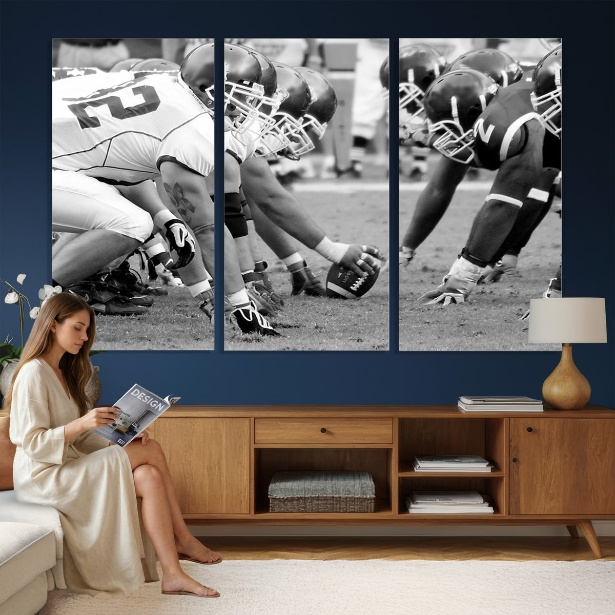 97432-MGV-CV-36X24 - American Football Player Wall Art Canvas Print