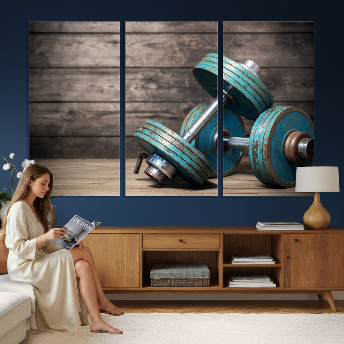 39364-MGV-CV-36X24 - Dumbbell and Sport Wall Art Canvas Print