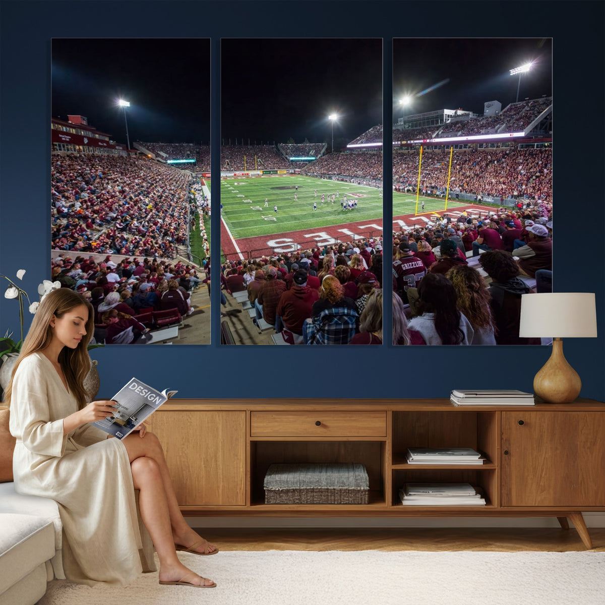 56191-MGV-CV-36X24 - Washington Grizzly Stadium American Football Wall Art Canvas Print, Sports Wall Art Print, Game Room Decor-1