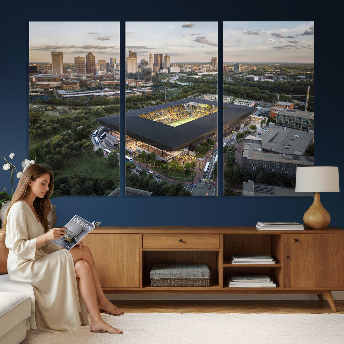 90971-MGV-CV-36X24 - Columbus Crew Soccer Team Print - Columbus Crew Stadium Wall Art, Columbus Crew Soccer Wall Art