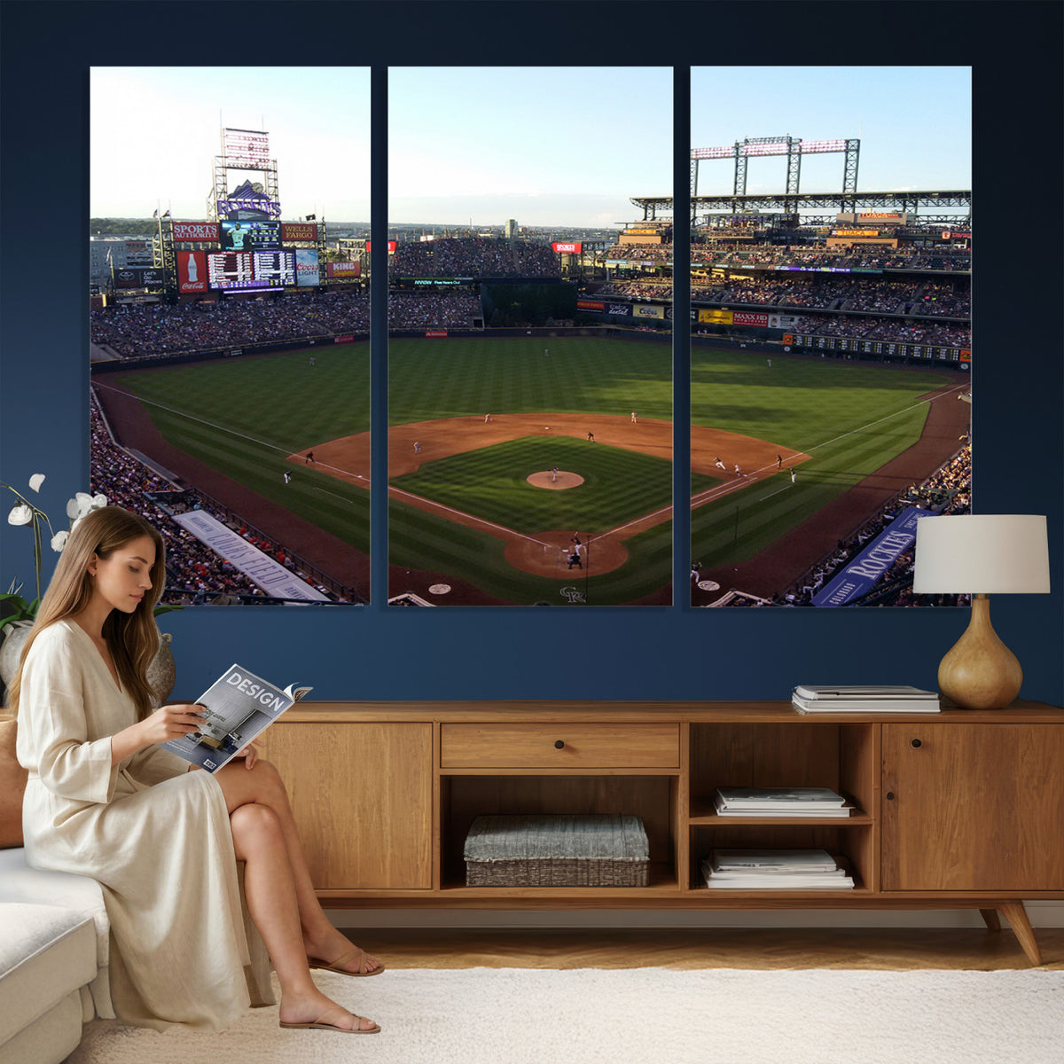 21638-MGV-CV-36X24 - Colorado Rockies Coors Field Wall Art Canvas Print, MLB Baseball Stadium