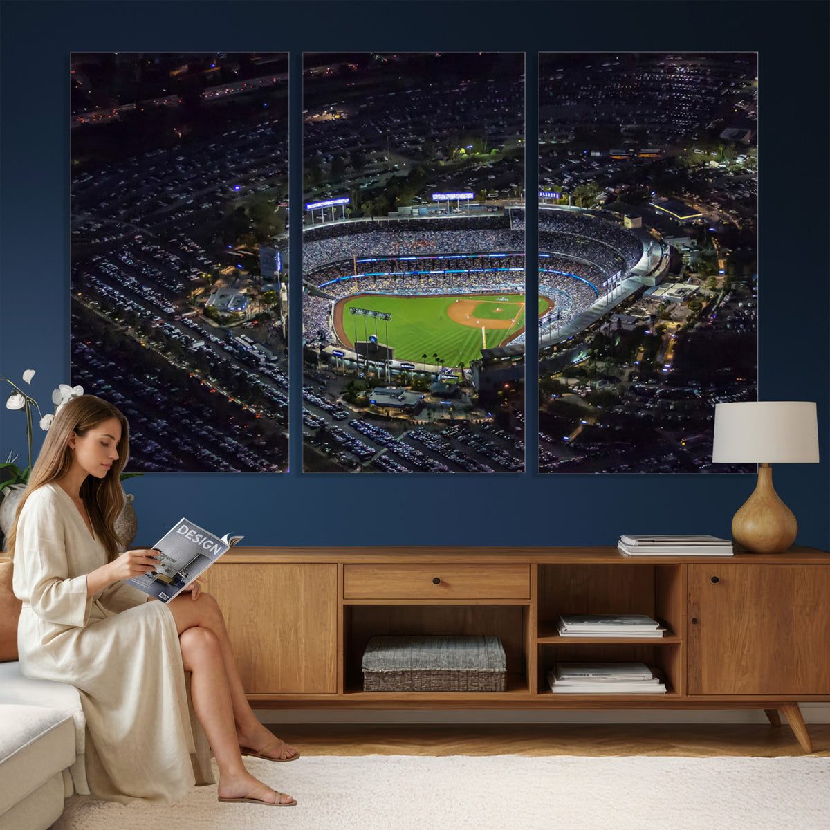 20932-MGV-CV-36X24 - Los Angeles Dodgers Dodger Stadium Wall Art Canvas Print