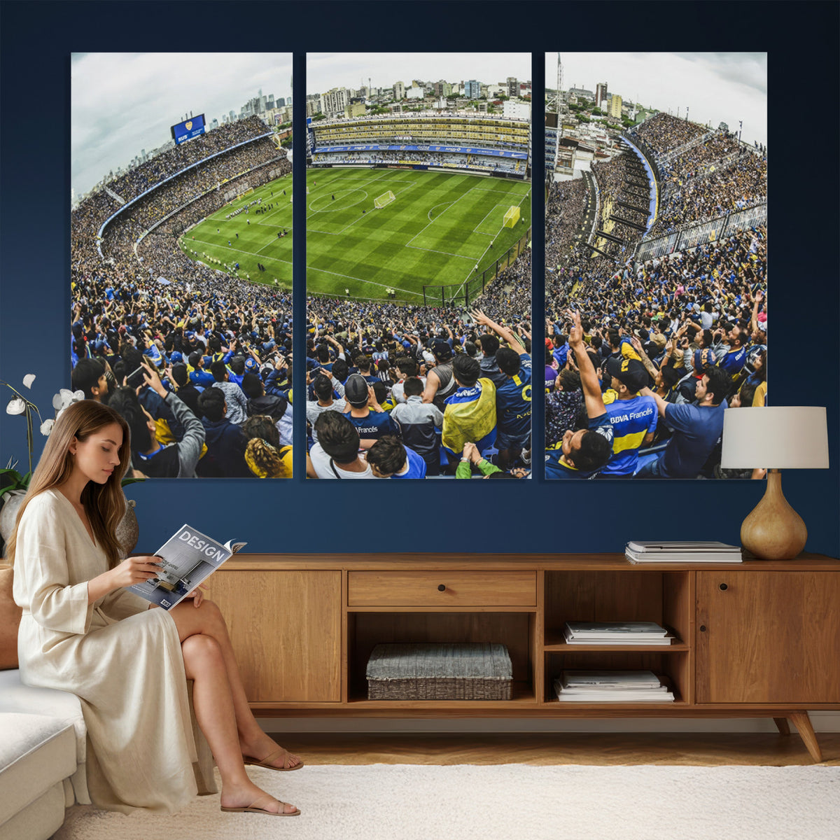 63839-MGV-CV-36X24 - Boca Juniors Soccer Team Print Wall Art, Buenos Aires Bombonera Stadium