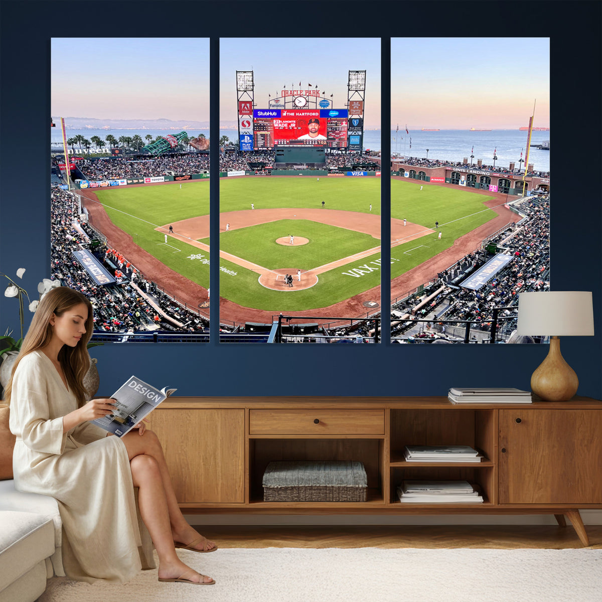 16055-MGV-CV-36X24 - San Francisco Giants Baseball Team Print, Oracle Park