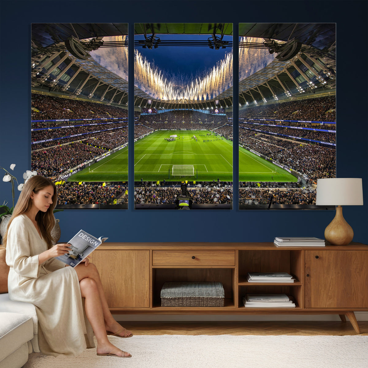 40157-MGV-CV-36X24 - Tottenham Hotspur Football Team Print, London Tottenham Hotspur Stadium Wall Art
