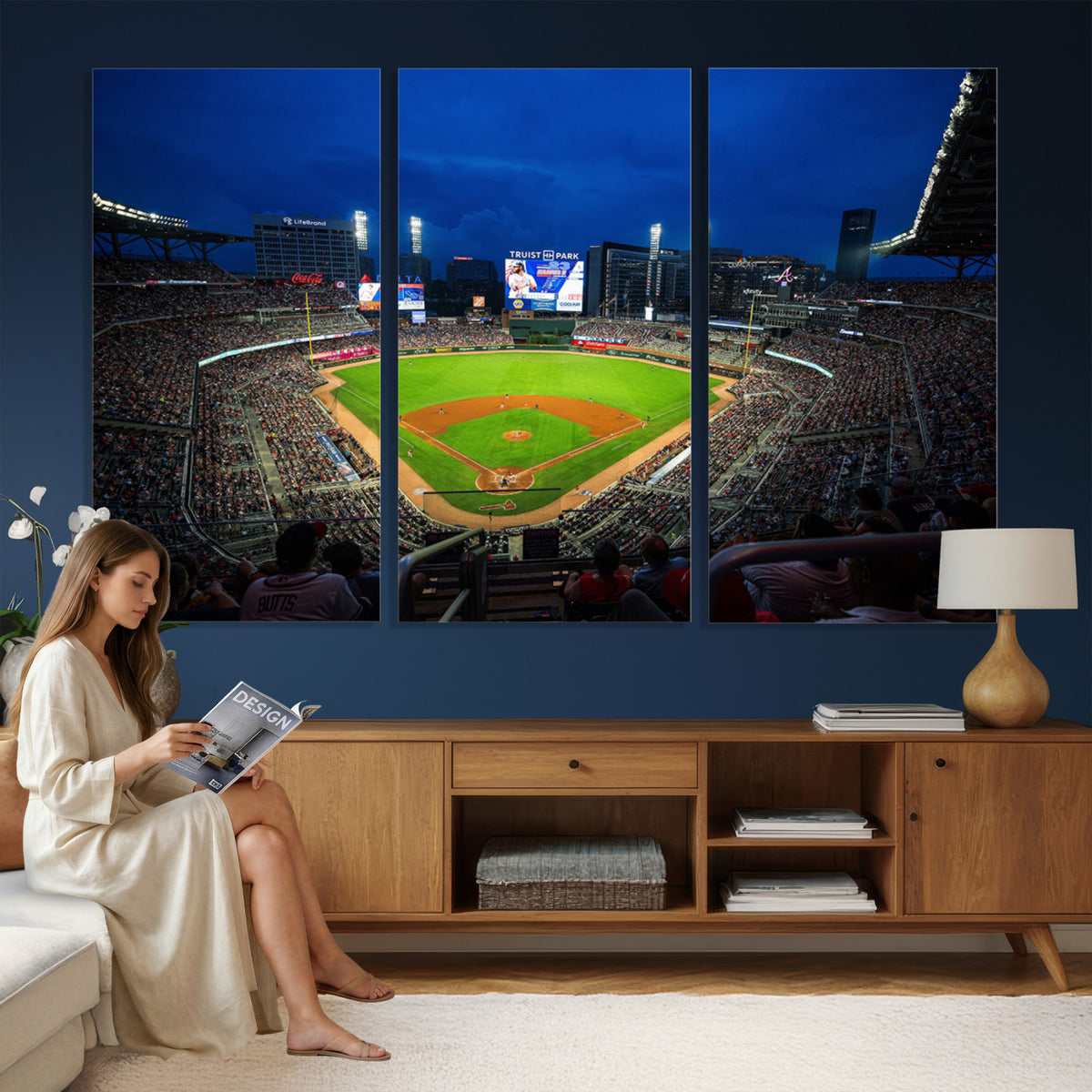 88590-MGV-CV-36X24 - Truist Park Night Game Canvas Art, Atlanta Braves Stadium