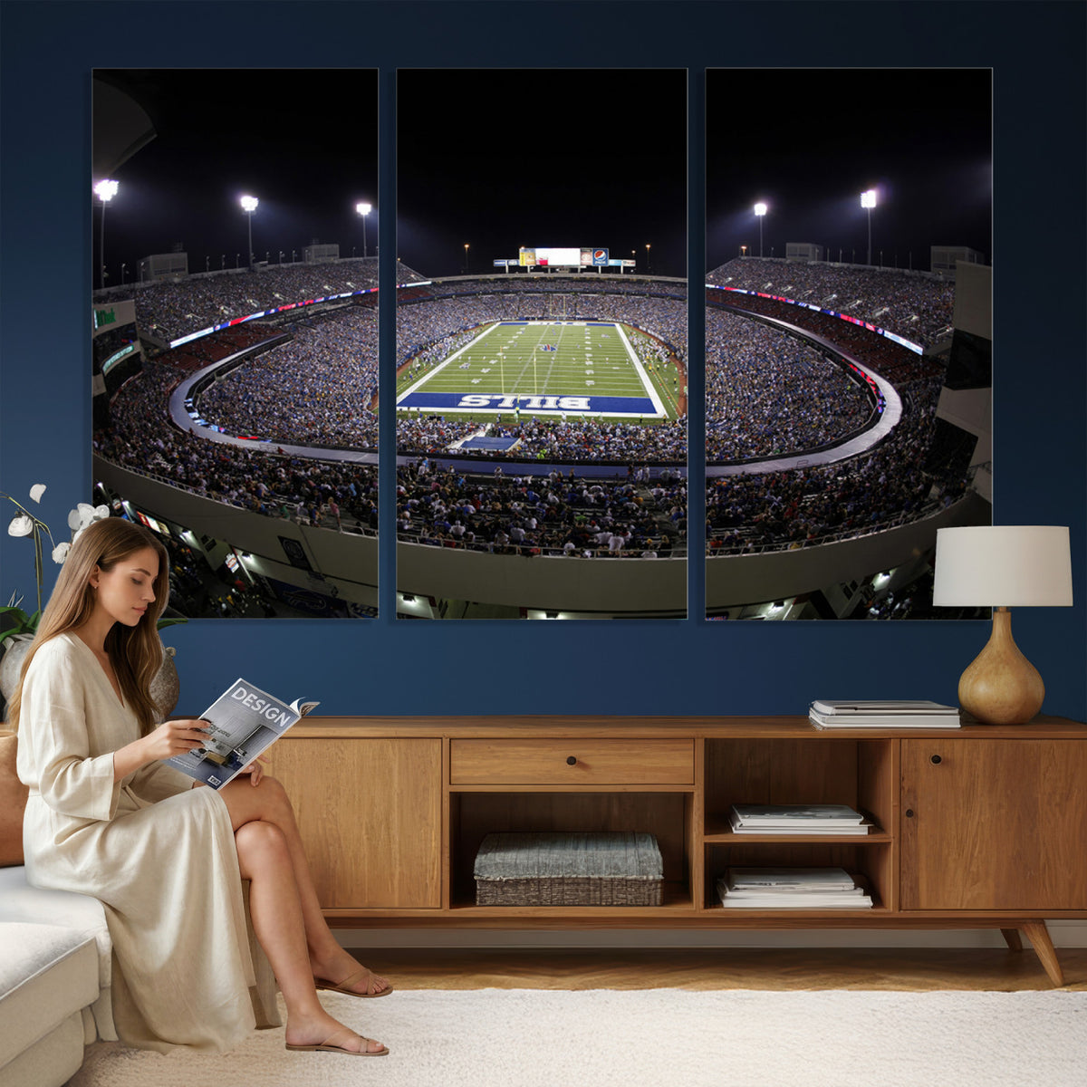98546-MGV-CV-36X24 - Buffalo Bills NFL Football Team Print, Buffalo Highmark Stadium Wall Art