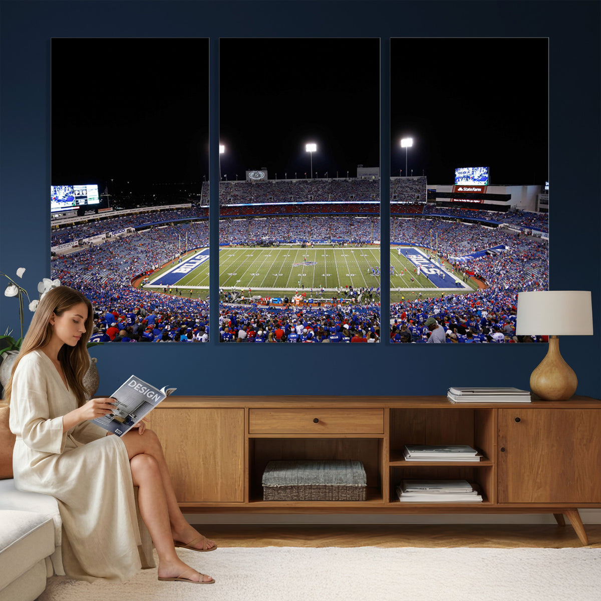 59036-MGV-CV-36X24 - Buffalo Bills Wall Art, Buffalo Bills Stadium Canvas Print for Sports Decor