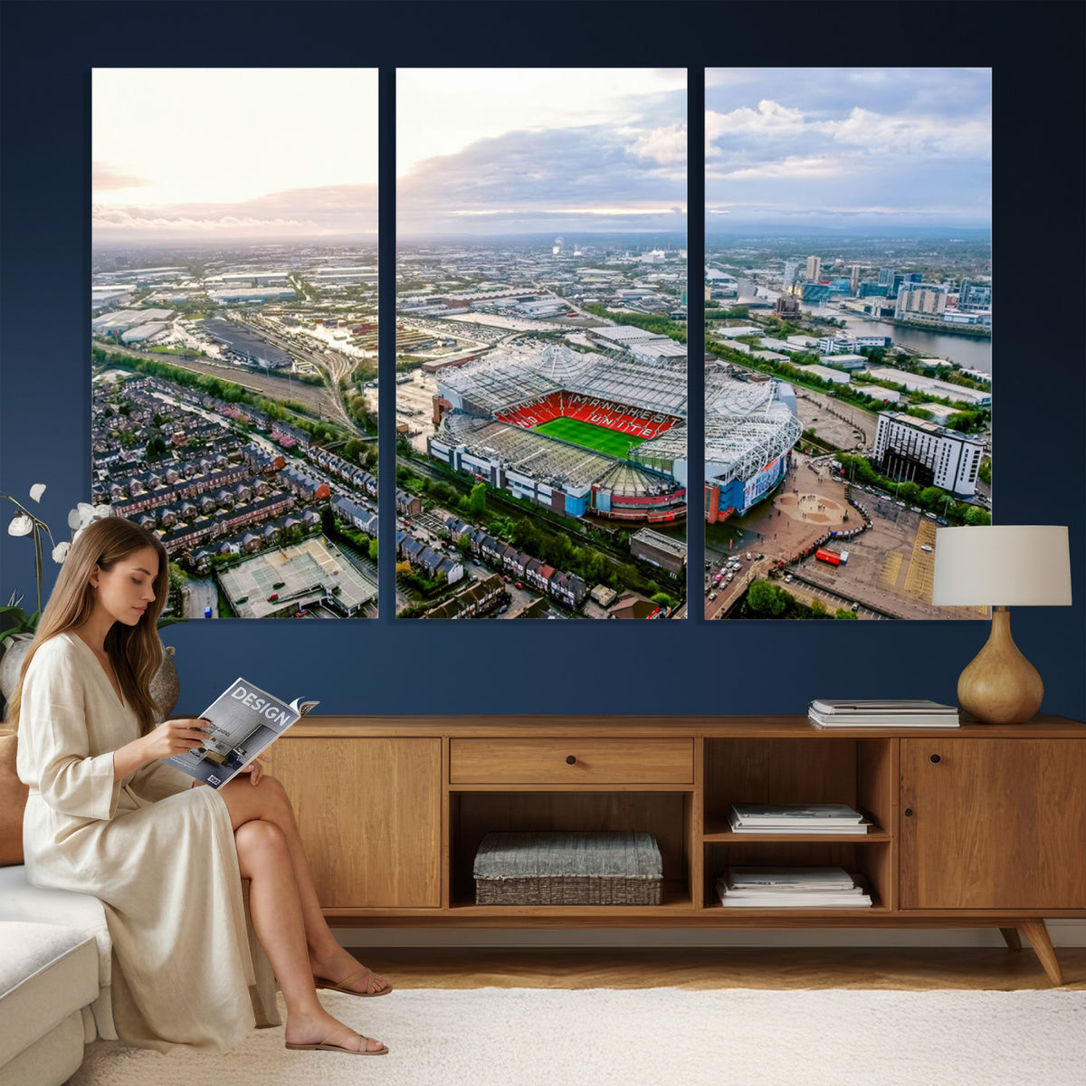 85657-MGV-CV-36X24 - Old Trafford Manchester United Stadium Wall Art Canvas Print