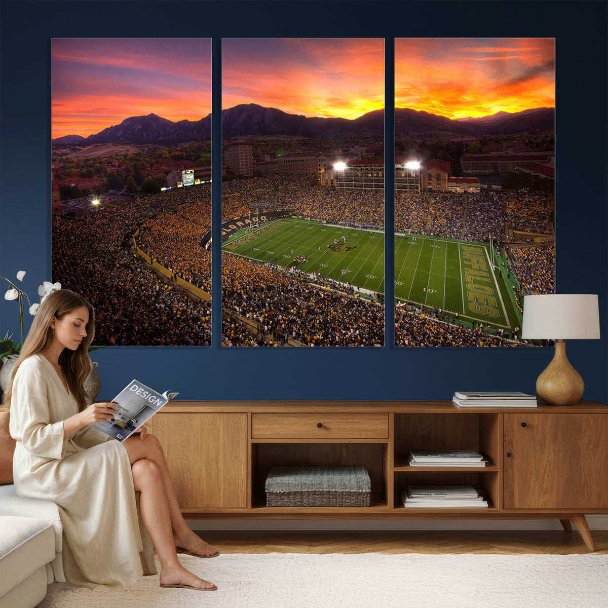 84649-MGV-CV-36X24 - Folsom Field, University of Colorado Buffaloes Football, Extra Large Game Room Wall Decor