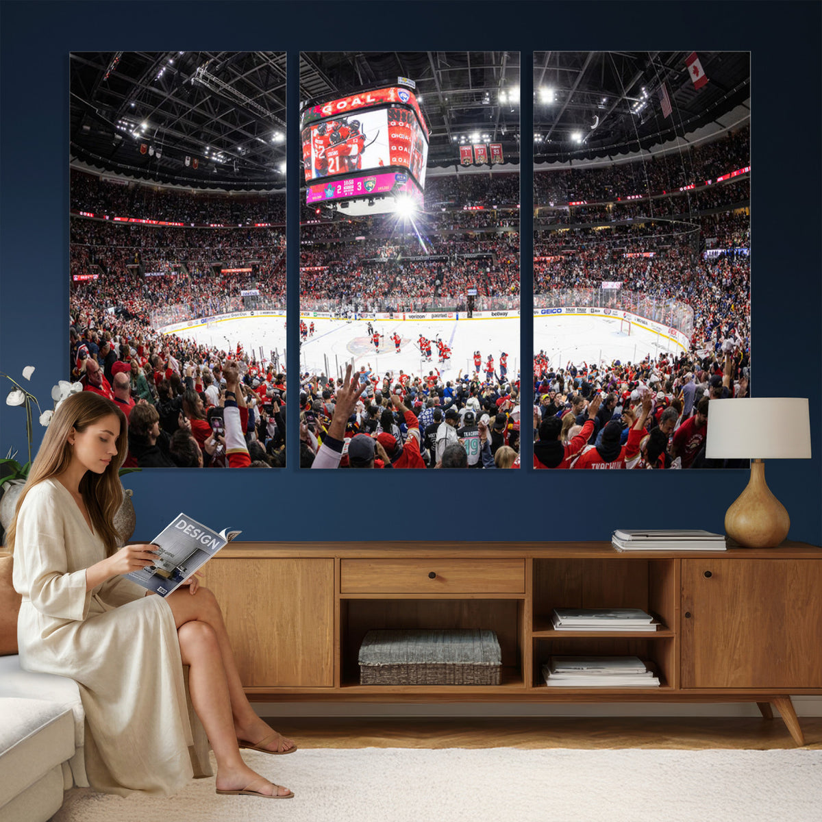 15750-MGV-CV-36X24 - Amerant Bank Arena Wall Art Canvas Print, Hockey Arena