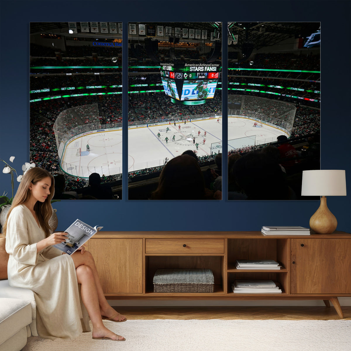 13876-MGV-CV-36X24 - American Airlines Center Dallas Stars Wall Art Canvas Print