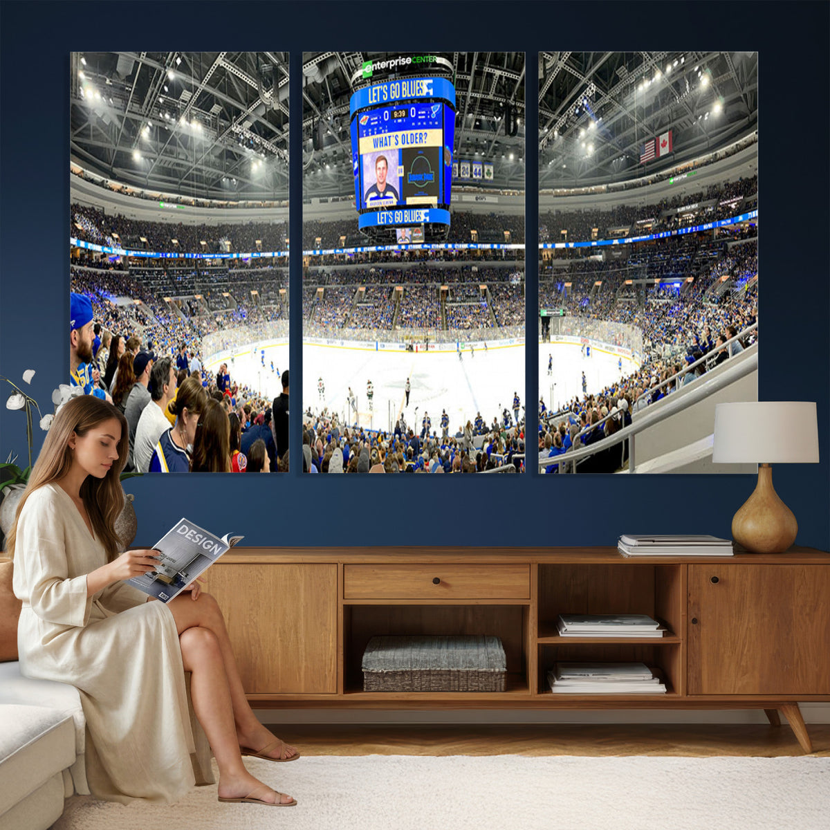 55708-MGV-CV-36X24 - Enterprise Center, Missouri St. Louis Blues Ice Hockey