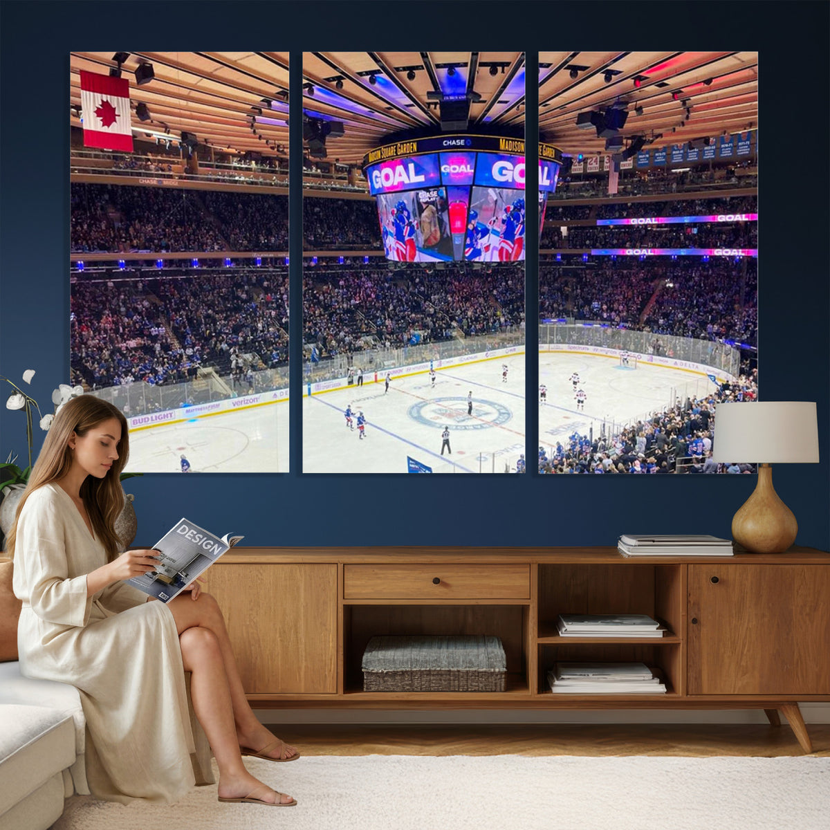 36401-MGV-CV-36X24 - Madison Square Garden New York Rangers Hockey Stadium Wall Art Canvas