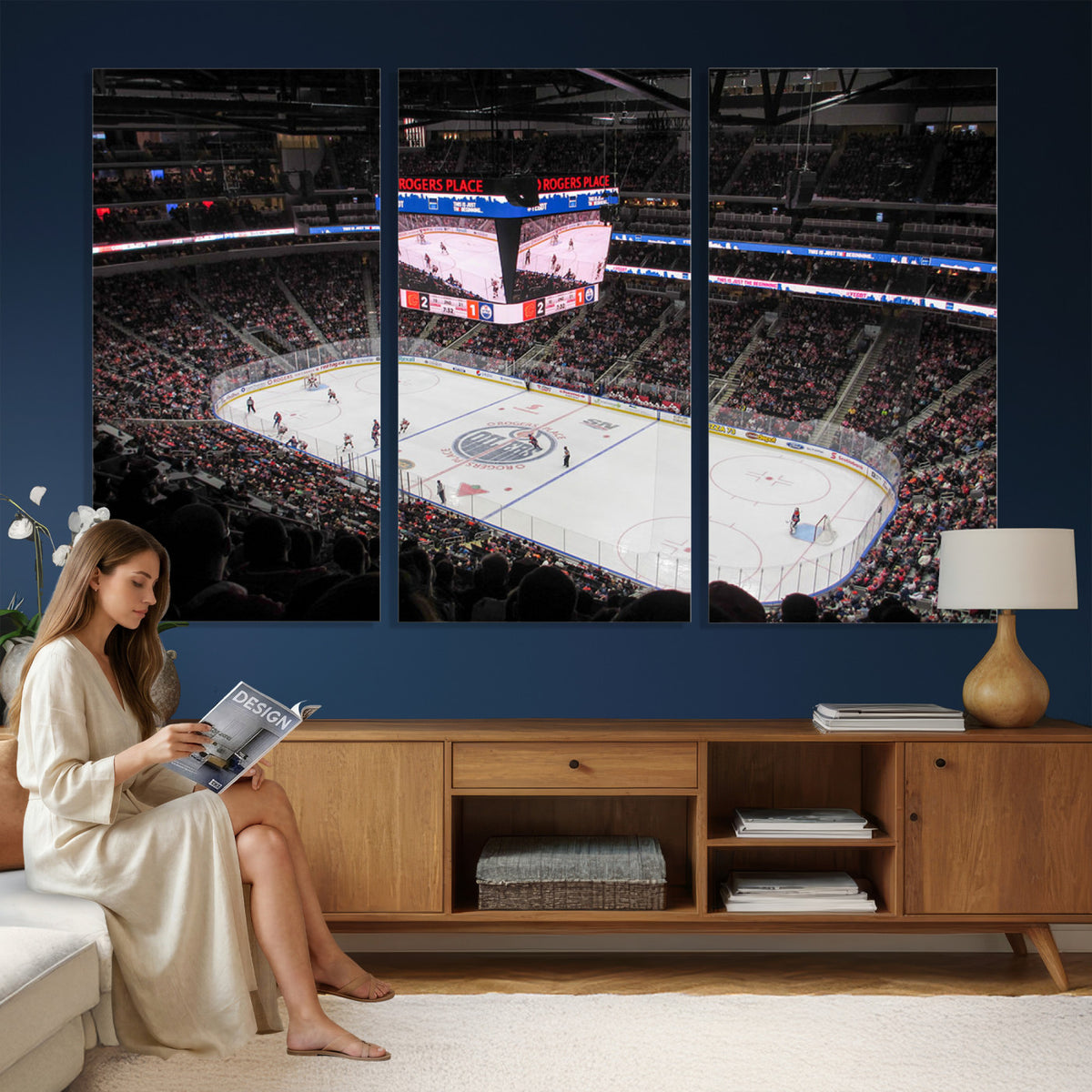 71180-MGV-CV-36X24 - Rogers Place Edmonton Oilers Ice Hockey Stadium Wall Art