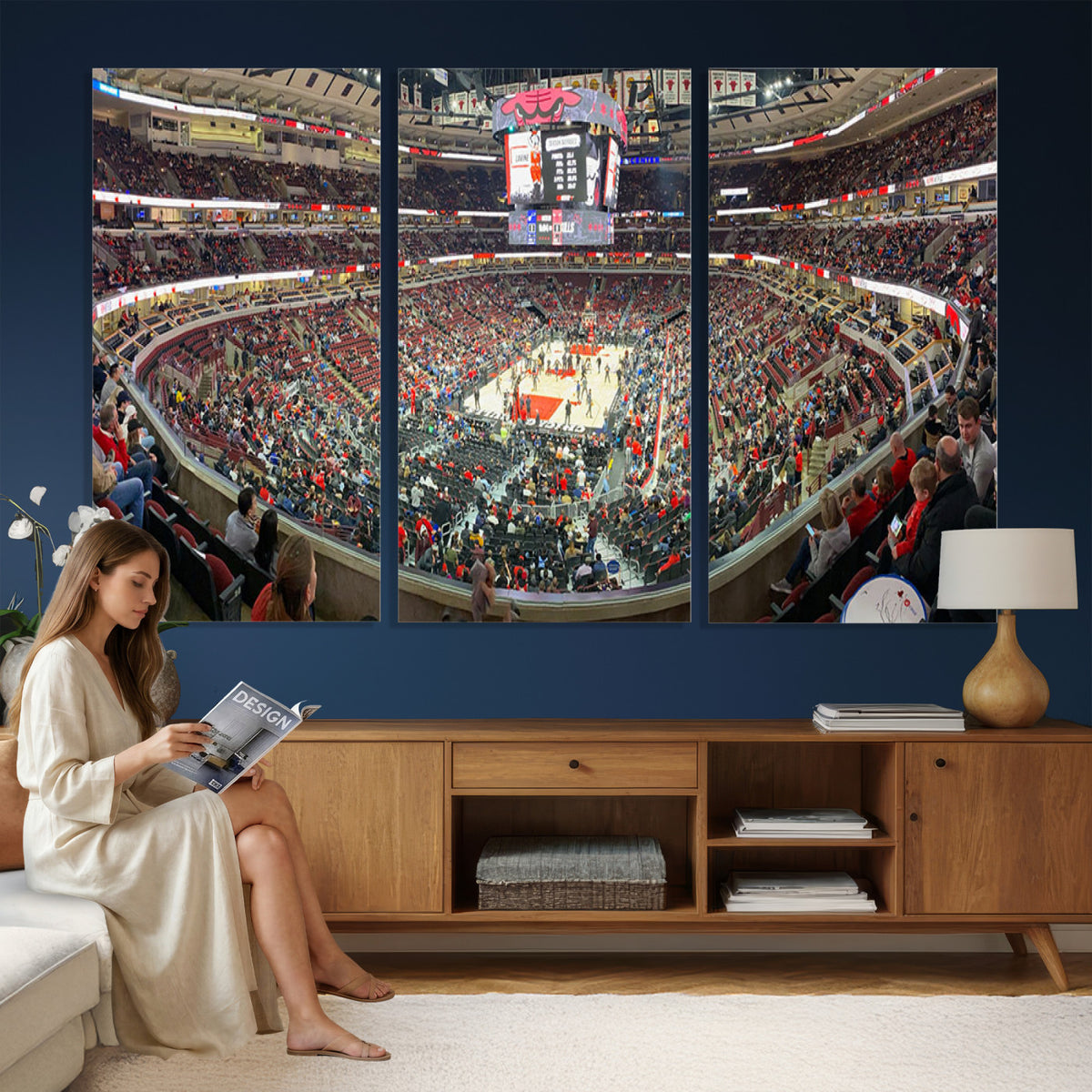 43481-MGV-CV-36X24 - United Center Chicago Bulls Stadium Wall Art Canvas Print