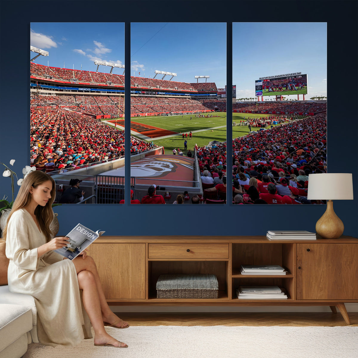 65229-MGV-CV-36X24 - Florida Tampa Raymond James Stadium Wall Art Canvas Print - NFL Football Stadium Print