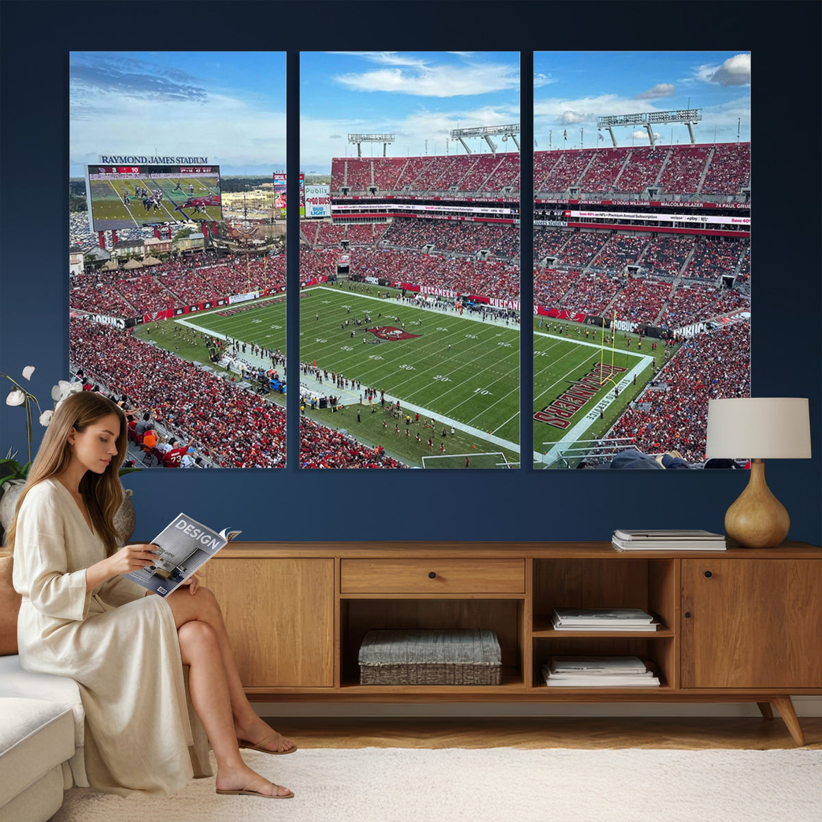 52828-MGV-CV-36X24 - Florida Tampa Raymond James Stadium Wall Art Canvas Print - NFL Football Stadium Print Canvas