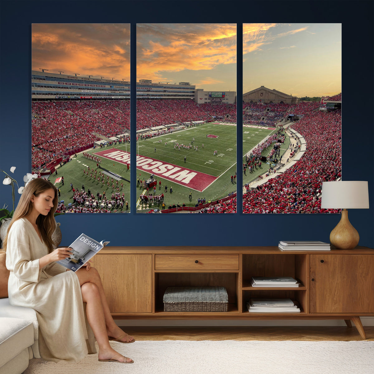 41472-MGV-CV-36X24 - Camp Randall Stadium Wisconsin Badgers Large Wall Art Canvas Print | College Football Stadium Wall