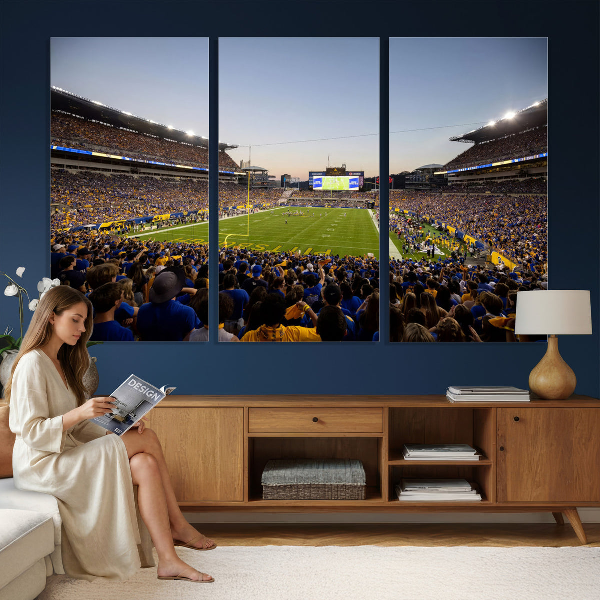 41853-MGV-CV-36X24 - Pittsburgh Panthers Football Team Print - Pittsburgh Acrisure Stadium Wall Art Canvas Print