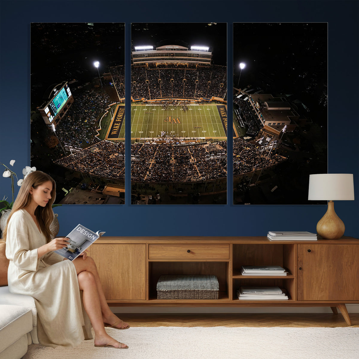 20605-MGV-CV-36X24 - Wake Forest University Demon Deacons Canvas Print, Football Team Wall Art