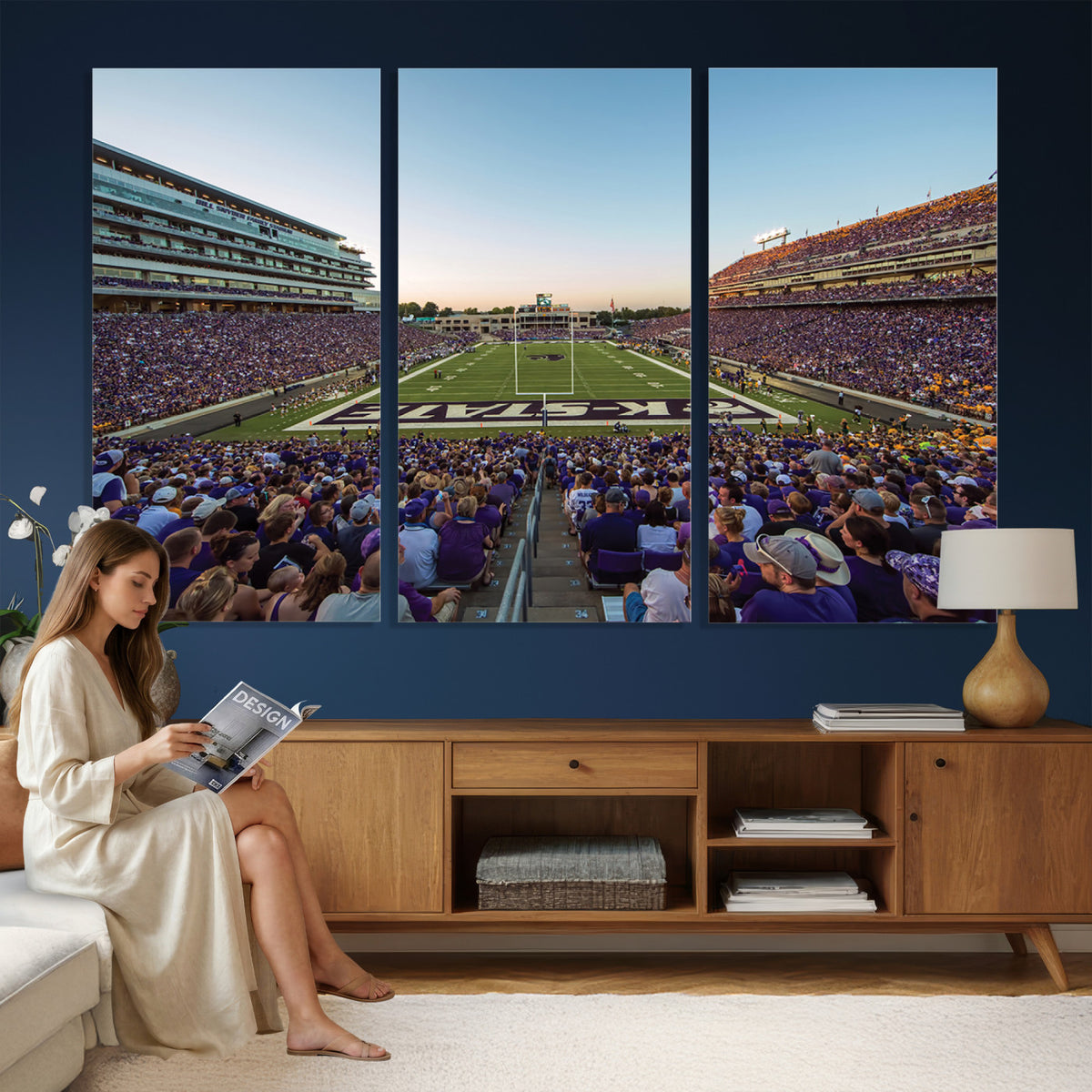 82792-MGV-CV-36X24 - Kansas State University Wildcats Football Team Print - Manhattan Bill Snyder Family Football Stadium