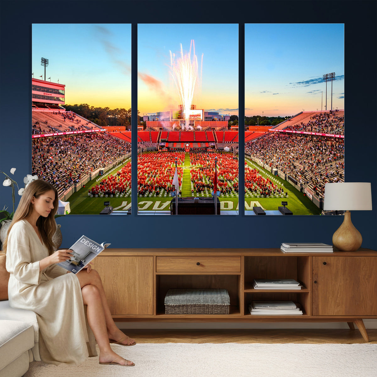 18017-MGV-CV-36X24 - North Carolina State University Canvas Print, Wolfpack Football Team Print