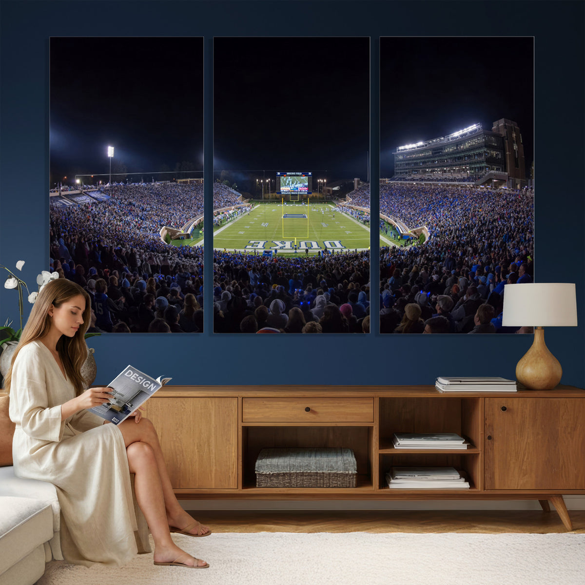 21070-MGV-CV-36X24 - Duke University Blue Devils Football Team Print - Durham Wallace Wade Stadium Wall Art Canvas Print