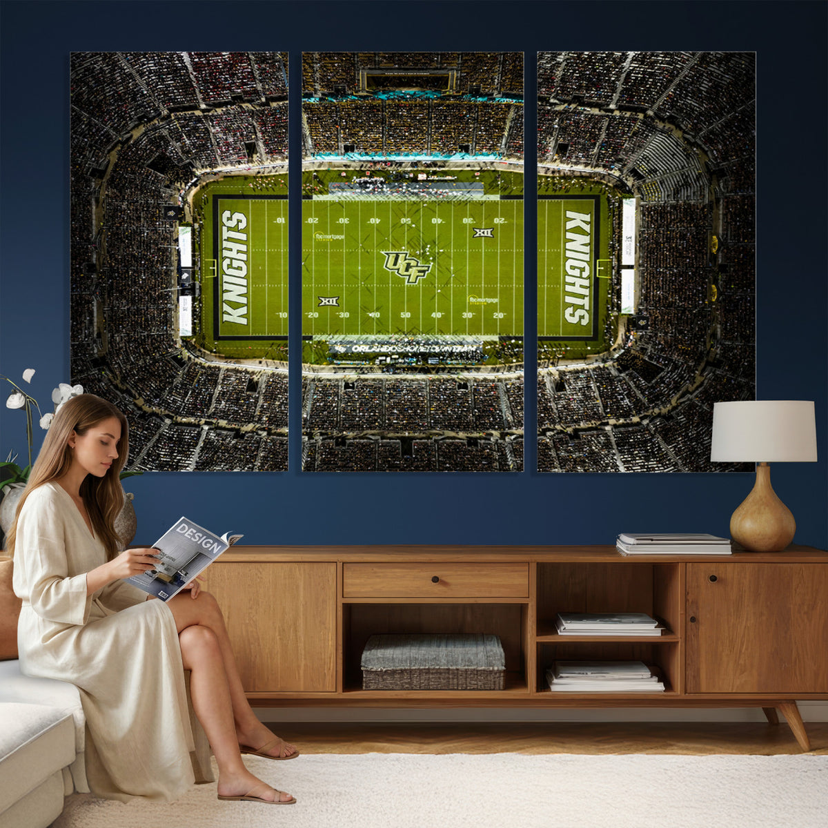 58050-MGV-CV-36X24 - UCF Knights Football Team Print - Orlando FBC Mortgage Stadium Wall Art, UCF Knights Canvas Print