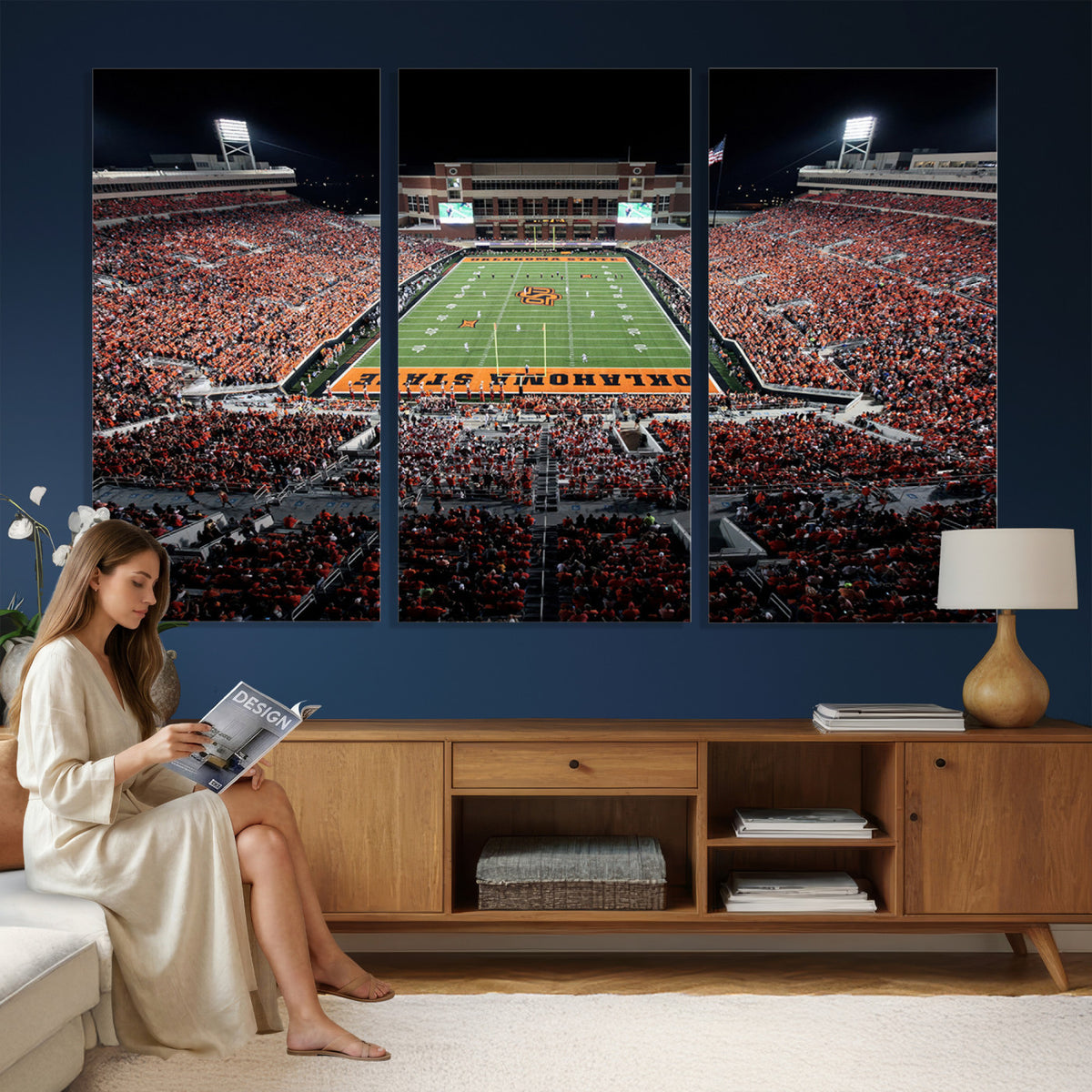 81675-MGV-CV-36X24 - Boone Pickens Stadium Wall Art Oklahoma State Cowboys Print