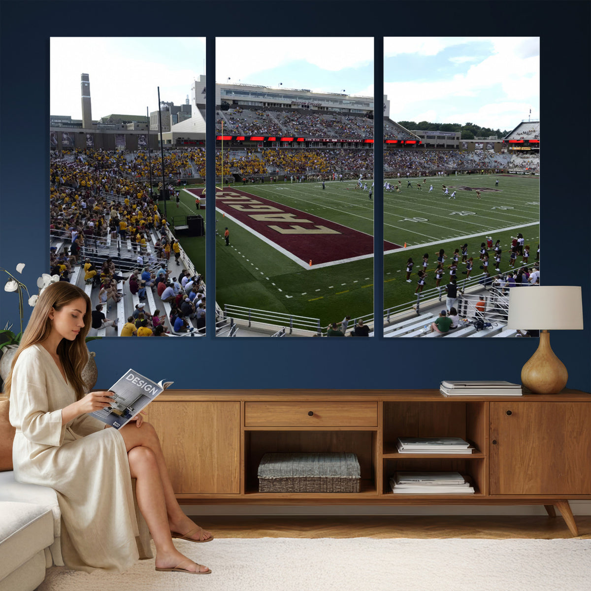 61503-MGV-CV-36X24 - Boston College Eagles Football Team Print - Boston Alumni Stadium Wall Art Canvas Print
