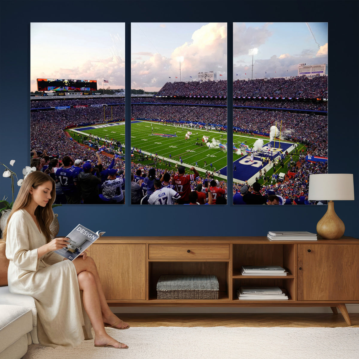 64066-MGV-CV-36X24 - Buffalo Bills Football Team Print - Buffalo Highmark Stadium Wall Art Canvas Print